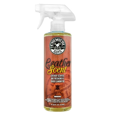 Chemical Guys Leather Scent Premium Air Freshener & Odor Eliminator 473ml - WWW.PLANETAUTO.IE