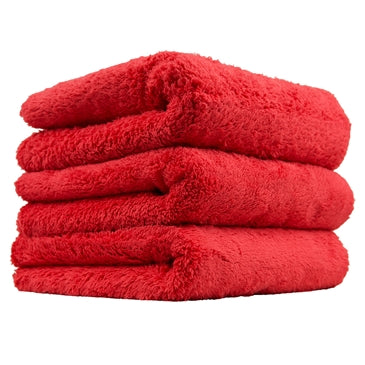 Chemical Guys Happy Ending Edgeless Microfiber Towel, Red, 16" x 16" (3 Pack) - WWW.PLANETAUTO.IE