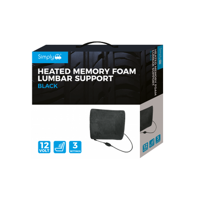 Simply Brands Heated Memory Foam Lumbar Back Support - WWW.PLANETAUTO.IE